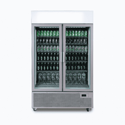 Bromic Upright Display Fridge - 1082L - 2 Door - Flat Glass - Lightbox - GM1100LS-NR