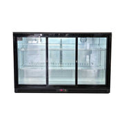 AG Three Sliding Door Bar Fridge - Black Body & Doors 320L - BEER3-SD