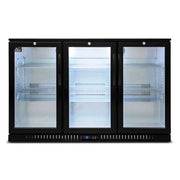 AG Three Door Bar Fridge - Black Body & Doors 320L - BEER3