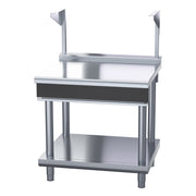 Waldorf Bold 900mm Bench Top With Salamander Support Low Back Version - Leg Stand - BTLB8900S-LS
