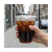 PakMax 78mm PET Cold Paper Cups Flat Lids - CCFL-78C-PET-LID
