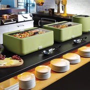 Hendi Chafing Dish Green - CDU0003 on a buffet counter