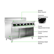 ElectMax 900 Series Induction 6 Burner Cooker with Splashback EIC9-1200P