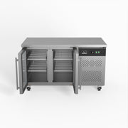 AG Commercial Two Glass Door Worktop / Under Bench Display Fridge 700mm Depth 282L - GNX2100TNG