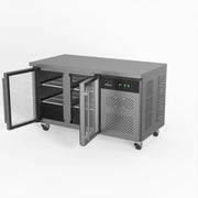 AG Commercial Two Glass Door Worktop / Under Bench Display Fridge 700mm Depth 282L - GNX2100TNG