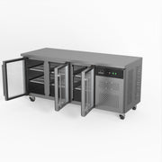 AG Three Door Commercial Glass Door Worktop / Under Bench Display Fridge 700mm Depth 417L - GNX3100TNG