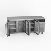 AG Three Door Commercial Glass Door Worktop / Under Bench Display Fridge 700mm Depth 417L - GNX3100TNG