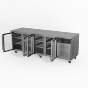 AG Commercial Four Glass Door Worktop / Under Bench Display Fridge 700mm Depth 553L - GNX4100TNG