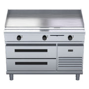 Waldorf 800 Series 1200mm Electric Griddle Low Back Version - Refrigerated Base - GPL8120E-RB