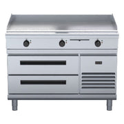Waldorf 800 Series 1200mm Electric Griddle Low Back Version - Refrigerated Base - GPL8120E-RB