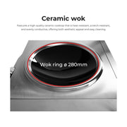 Benchstar Ceramic Induction Wok w/ Stainless Steel Body - IW500
