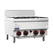 Gasmax Benchtop Natural Gas 4 Burner Cooktop with Splashback - JUS-TR-4B