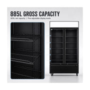 Thermaster Colourbond Upright Beverage Fridge 2 Doors Black 885L - LG-1000BP