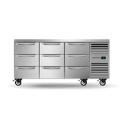 SKOPE ProSpec Nine Drawer, Three Bay, Underbench GN 1/1 Fridge 288L - PG11.UBR.3.D9 - Right
