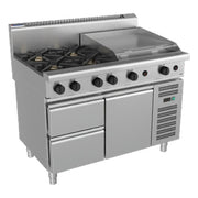 Waldorf 800 Series 1200mm Gas Cooktop - Refrigerated Base - RN8806G-RB