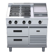 Waldorf 800 Series 900mm Electric Cooktop Low Back Version - Refrigerated Base - RNL8603E-RB