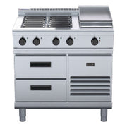 Waldorf 800 Series 900mm Electric Cooktop Low Back Version - Refrigerated Base - RNL8603E-RB