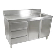 Modular Systems Stainless Steel Cabinet with Sink 1200mm to 2100mm - SC-6 & SC-7