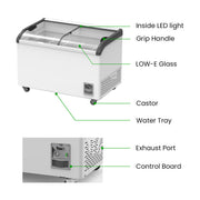 Thermaster Heavy Duty Supermarket Glass Sliding Lid Freezers 386L - SD-406K