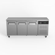 AG Commercial Three Door Worktop / Under Bench Fridge 600mm Depth 339L - SLX3100TN