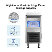Blizzard Blizzard Underbench Bullet Ice Maker 25kg - SN-25C