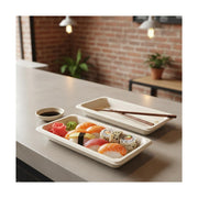PakMax 8.5"*5.4"*0.8" Sugarcane Sushi tray - ST-15