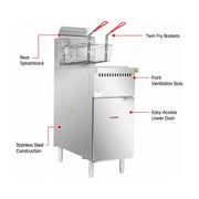 Frymax V Pan Natural Gas Deep Fryer - VP122