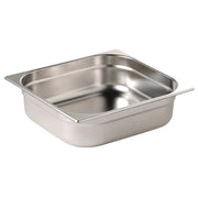 Vogue Stainless Steel Gastronorm Tray 1/2 (20 to 200mm Depths) - Depth: 100mm | Capacity: 6.2L | Code: DN710
