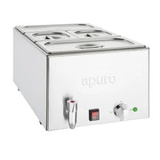 Apuro Bain-Marie with Tap & Pans 2x GN 1/3 2x GN 1/6 - FT692-A