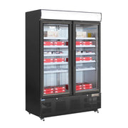Polar G-Series 2 Door Upright Display Freezer 920L Black - GH429-A
