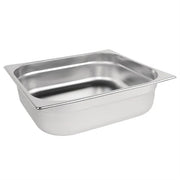 Vogue Stainless Steel Gastronorm Tray 2/3 (40 to 150mm Depths) - Depth: 100mm | Capacity: 8.7L | Code: DN731