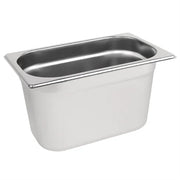 Vogue Stainless Steel Gastronorm Tray 1/4 (65 to 150mm Depths) - Depth: 150mm | Capacity: 5.7L | Code: DN721