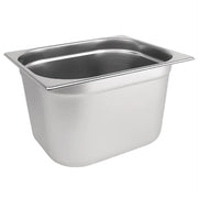 Vogue Stainless Steel Gastronorm Tray 1/2 (20 to 200mm Depths) - Depth: 200mm | Capacity: 12L | Code: DN712