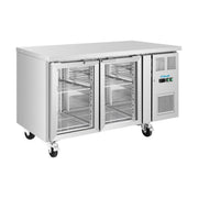 Polar U-Series Two Door Counter Fridge with Glass Doors - UA068-A