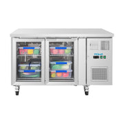 Polar U-Series Two Door Counter Fridge with Glass Doors - UA068-A