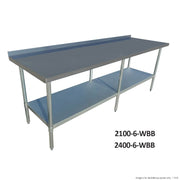 Modular Systems Economic Stainless Steel Table with Splashback 600mm to 2400mm - 6-WBB & 7-WBB