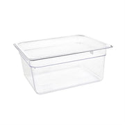 Vogue Clear Polycarbonate Gastronorm Tray 1/2 (65 to 200mm Depths) - Depth: 150mm | Capacity: 9L | Code: U230