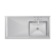 Vogue Single Bowl Sink R/H Drainer 1200mm 90mm Drain - HC903