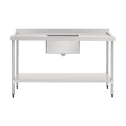 Vogue Single Bowl Sink Double Drainer 1500mm 90mm Drain - HC906