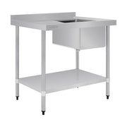 Vogue Single Bowl Sink L/H Drainer 1000mm x 700mm 90mm Drain - HC913