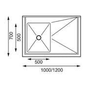 Vogue Single Bowl Sink R/H Drainer 1200mm x 700mm 90mm Drain - HC915