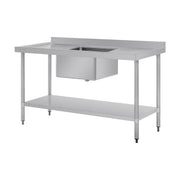 Vogue Single Bowl Sink Double Drainer 1500mm x 700mm 90mm Drain - HC918
