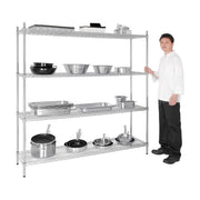 Vogue 4 Tier Wire Shelving Kit 1830x460mm - L939