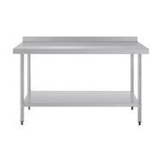 Vogue Stainless Steel Prep Table with Splashback 1500mm - T382