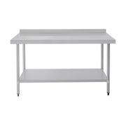 Vogue Stainless Steel Prep Table with Splashback 1500mm - T382