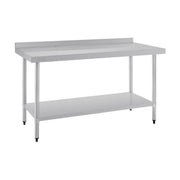 Vogue Stainless Steel Prep Table with Splashback 1500mm - T382