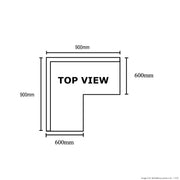 Modular Systems Stainless Steel Economic Corner Workbench 100mm Splashback & Undershelf 600mm - 0900-6-WBCB