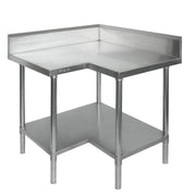 Modular Systems Stainless Steel Economic Corner Workbench 100mm Splashback & Undershelf 900mm - 0900-7-WBCB