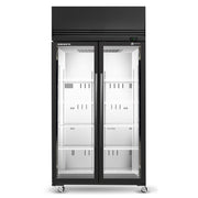 SKOPE Active Core SKFT 2 Glass Door Upright Display or Storage Freezer 896L - SKFT1000N-A - Black with White Interior