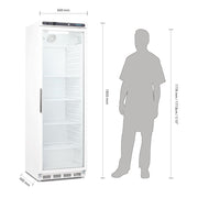 Polar C-Series 1 Glass Door Upright Display Fridge 400L White - CD087-A